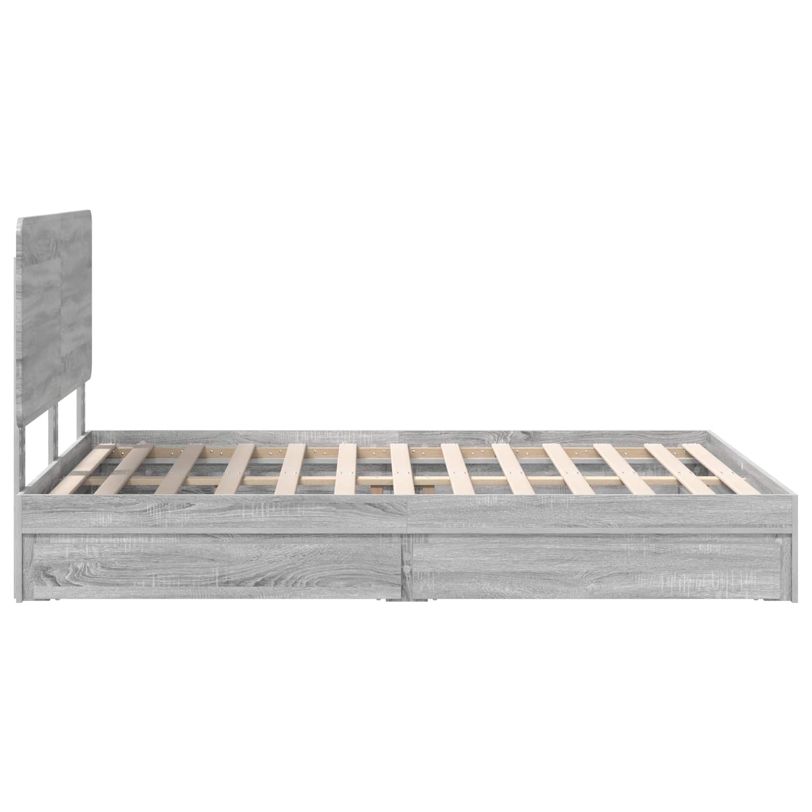 Κρεβάτι Αποθήκης Γκρίζο Σονομα 140 x 200 cm Επεξεργασμένο ξύλο