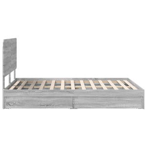 Κρεβάτι Αποθήκης Γκρίζο Σονομα 140 x 200 cm Επεξεργασμένο Ξύλο