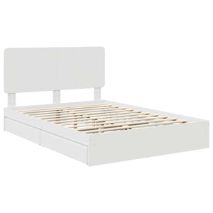 Κρεβάτι Αποθήκης Λευκό 140 x 190 cm Επεξεργασμένο Ξύλο