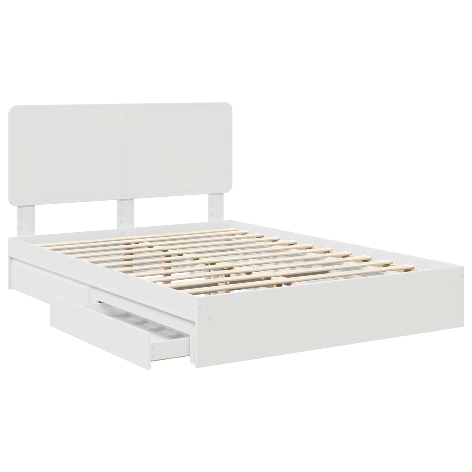 Κρεβάτι Αποθήκης Λευκό 140 x 190 cm Επεξεργασμένο ξύλο