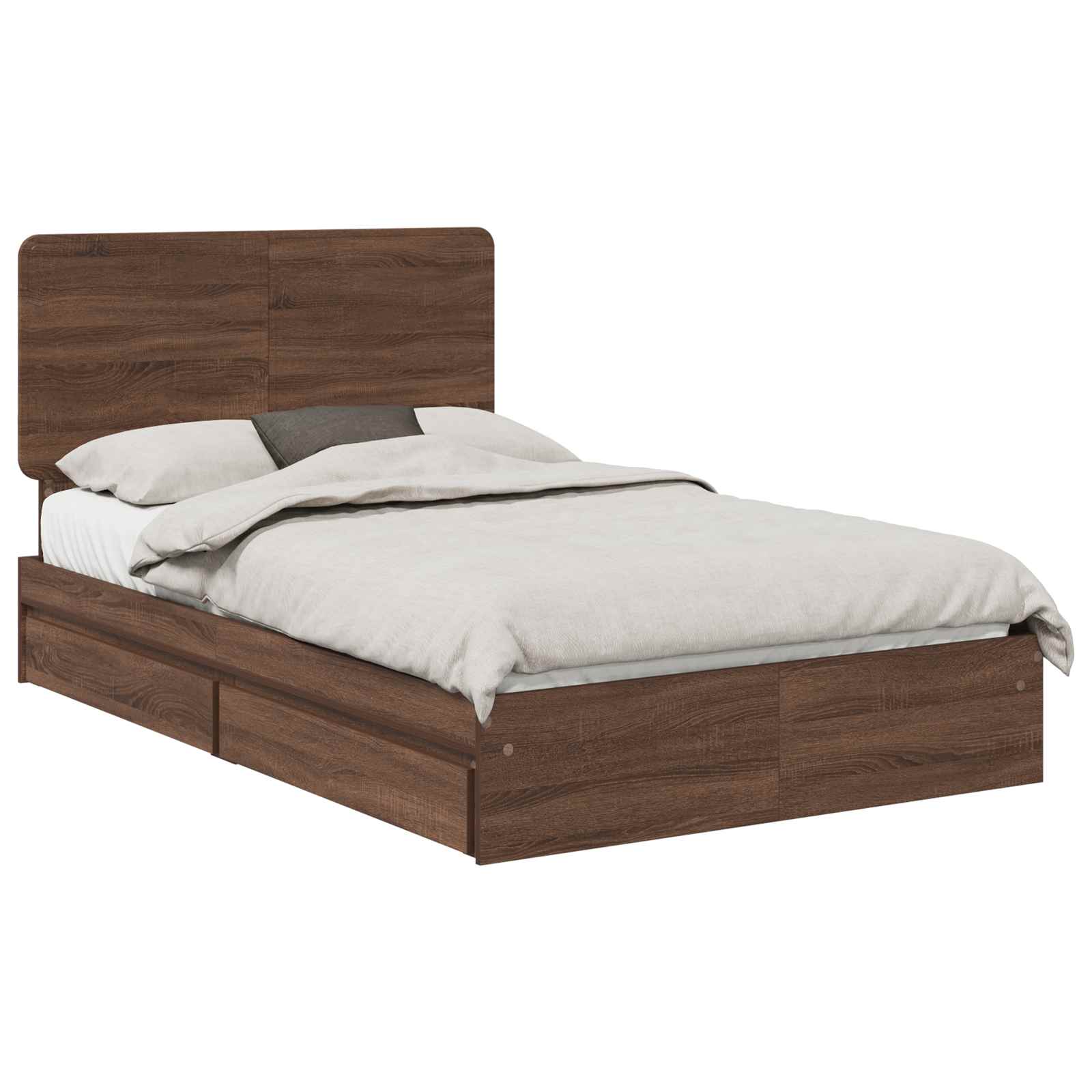 Κρεβάτι Αποθήκης Καφέ δρυς 135 x 190 cm Επεξεργασμένο Ξύλο - Pakobazaar
