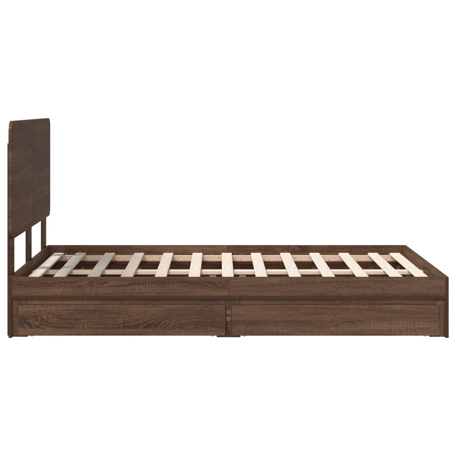 Κρεβάτι Αποθήκης Καφέ δρυς 135 x 190 cm Επεξεργασμένο Ξύλο - Pakobazaar