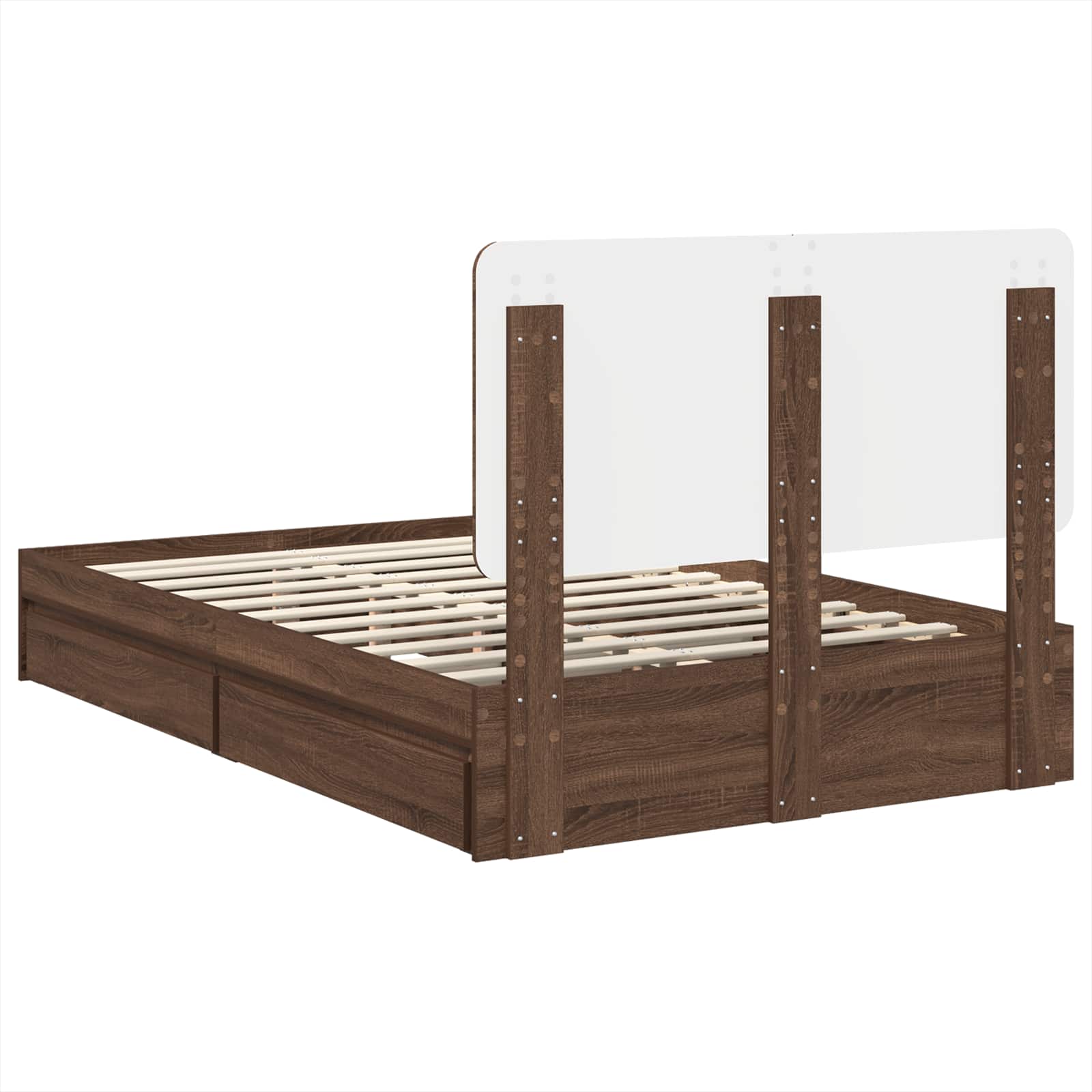 Κρεβάτι Αποθήκης Καφέ δρυς 120 x 200 cm Επεξεργασμένο ξύλο - Pakobazaar