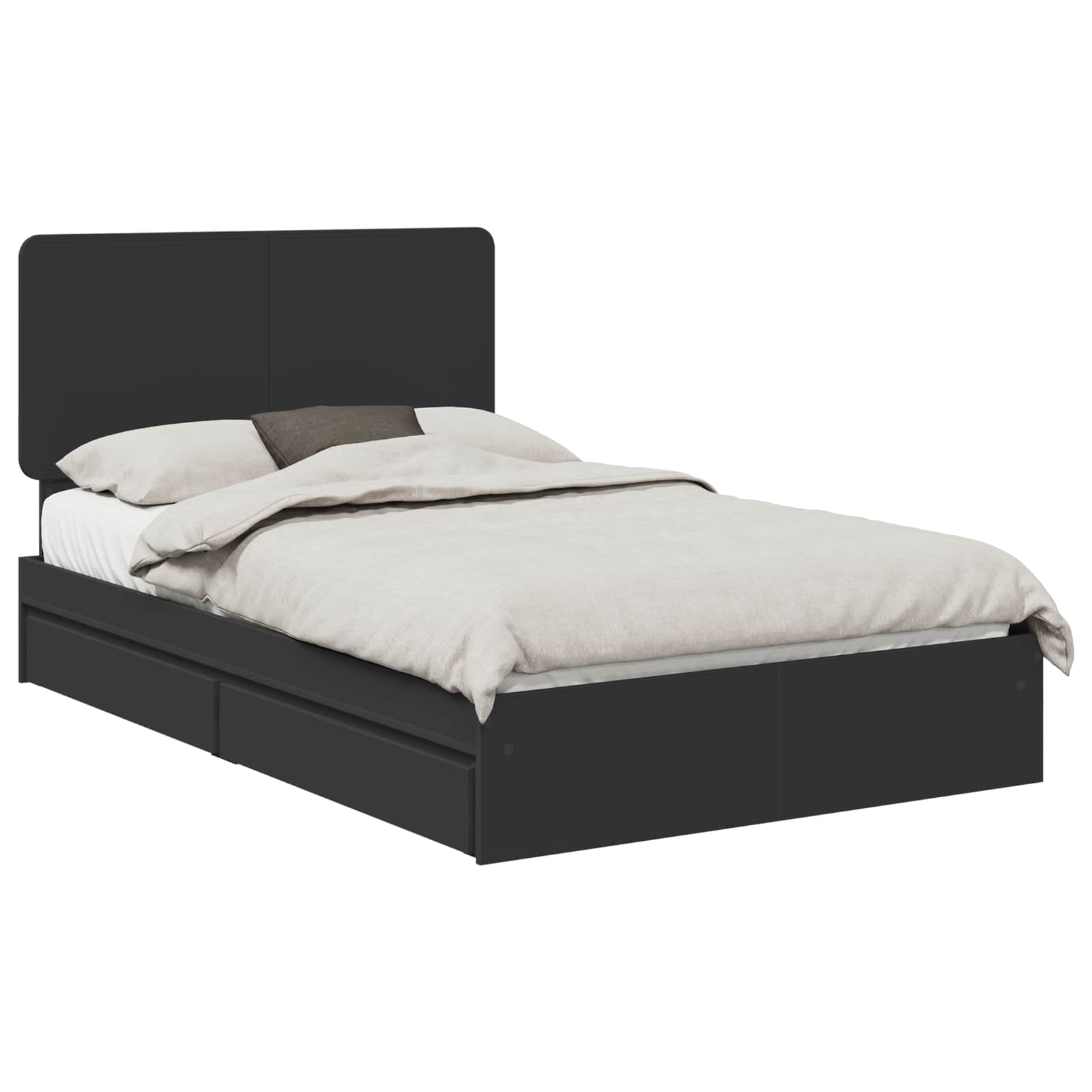 Κρεβάτι Αποθήκης Μαύρο 120 x 190 cm Επεξεργασμένο ξύλο - Pakobazaar