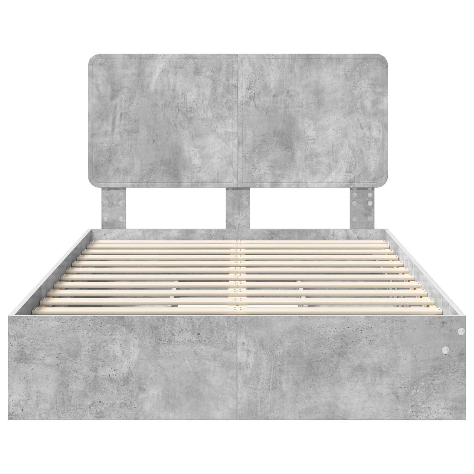 Κρεβάτι Αποθήκης Σκυρόδεμα Γκρι 120 x 190 cm Επεξεργασμένο Ξύλο - Pakobazaar