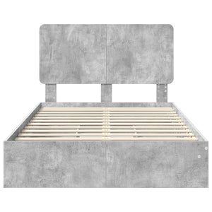 Κρεβάτι Αποθήκης Σκυρόδεμα Γκρι 120 x 190 cm Επεξεργασμένο Ξύλο - Pakobazaar