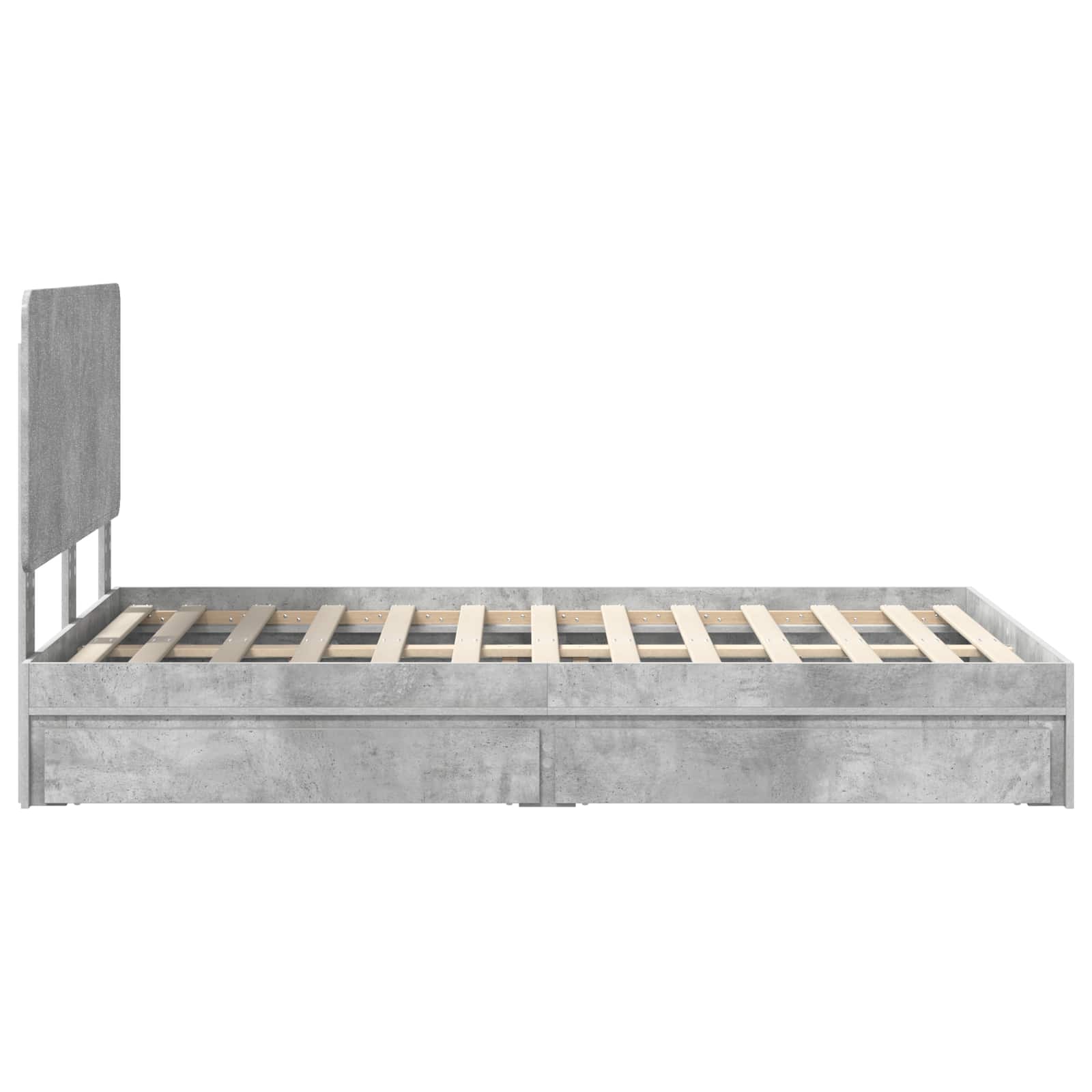 Κρεβάτι Αποθήκης Σκυρόδεμα Γκρι 120 x 190 cm Επεξεργασμένο Ξύλο - Pakobazaar