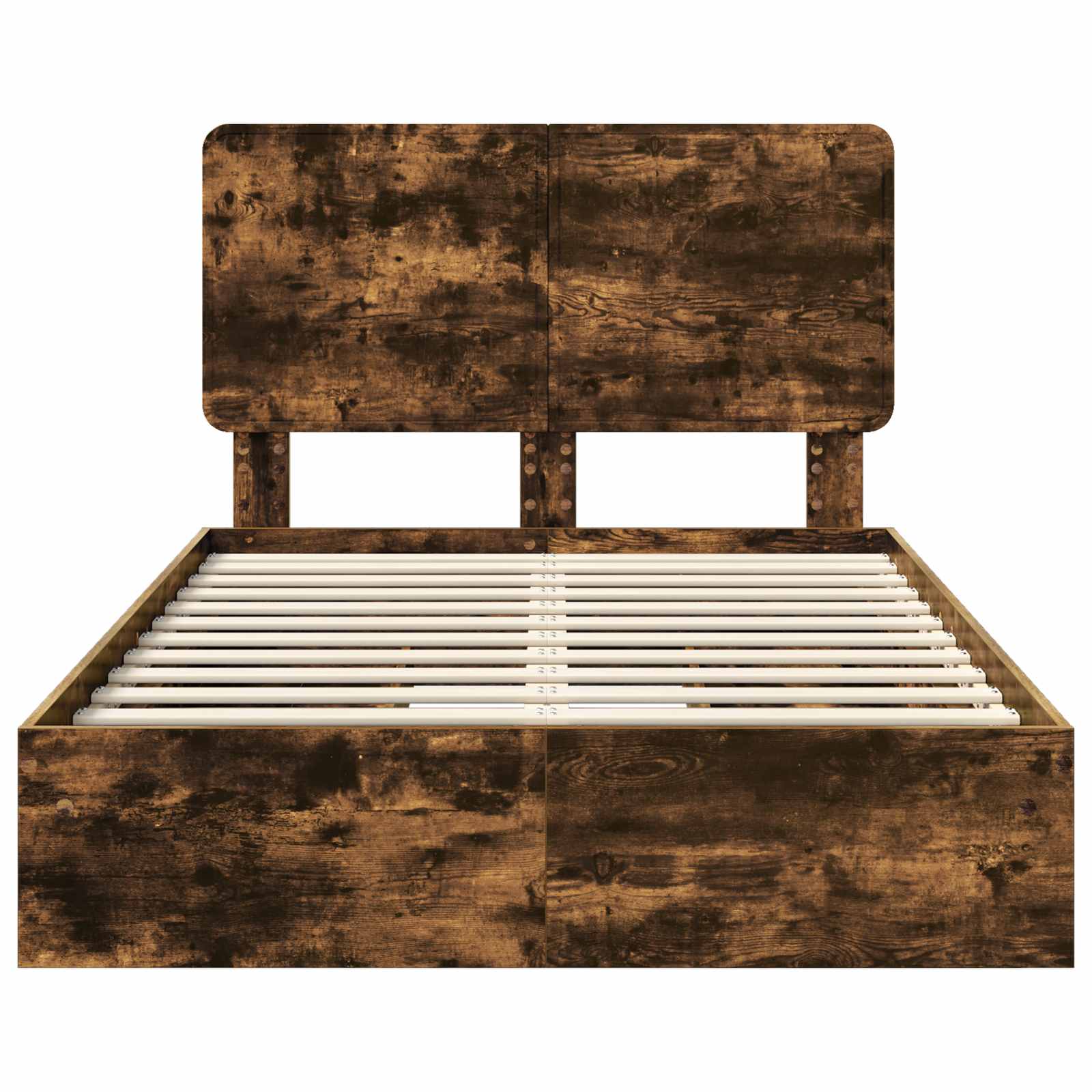 Κρεβάτι Αποθήκης Καπνιστό Δρύς 120 x 190 cm Επεξεργασμένο ξύλο
