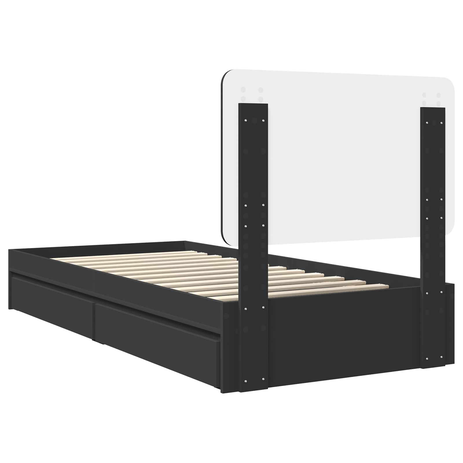 Κρεβάτι Αποθήκης Μαύρο 100 x 200 cm Επεξεργασμένο ξύλο - Pakobazaar