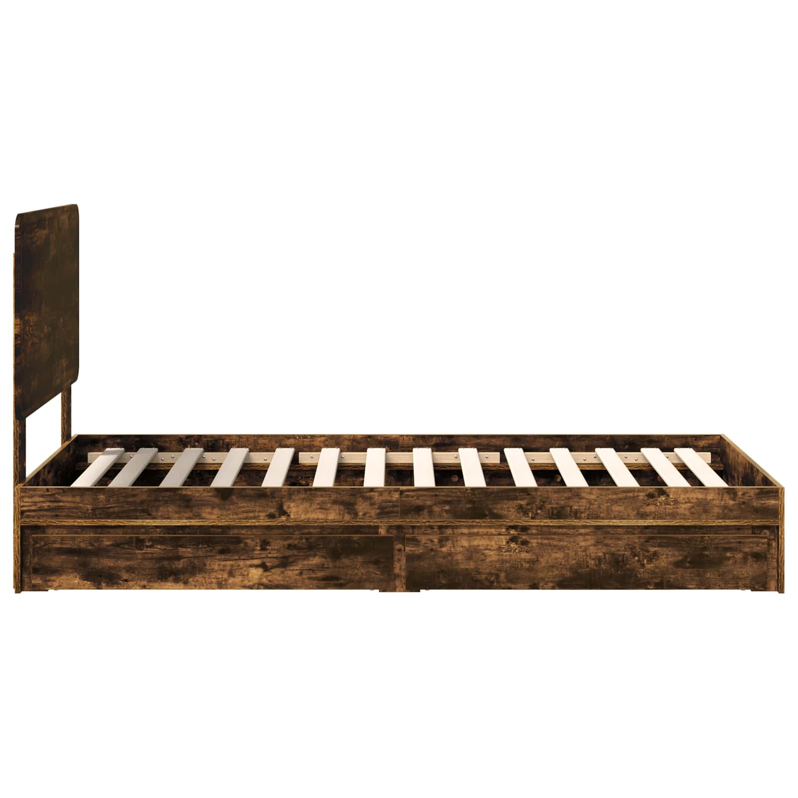 Κρεβάτι Αποθήκης Καπνιστό Δρύς 90 x 200 cm Επεξεργασμένο ξύλο