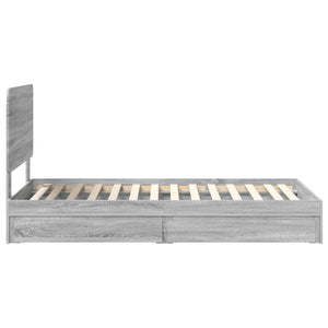 Κρεβάτι Αποθήκης Γκρίζο Σονομα 75 x 190 cm Επεξεργασμένο Ξύλο