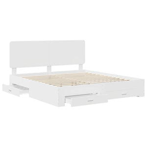 Σκελετός Κρεβατιού Λευκό 180 x 200 cm Επεξεργασμένο Ξύλο