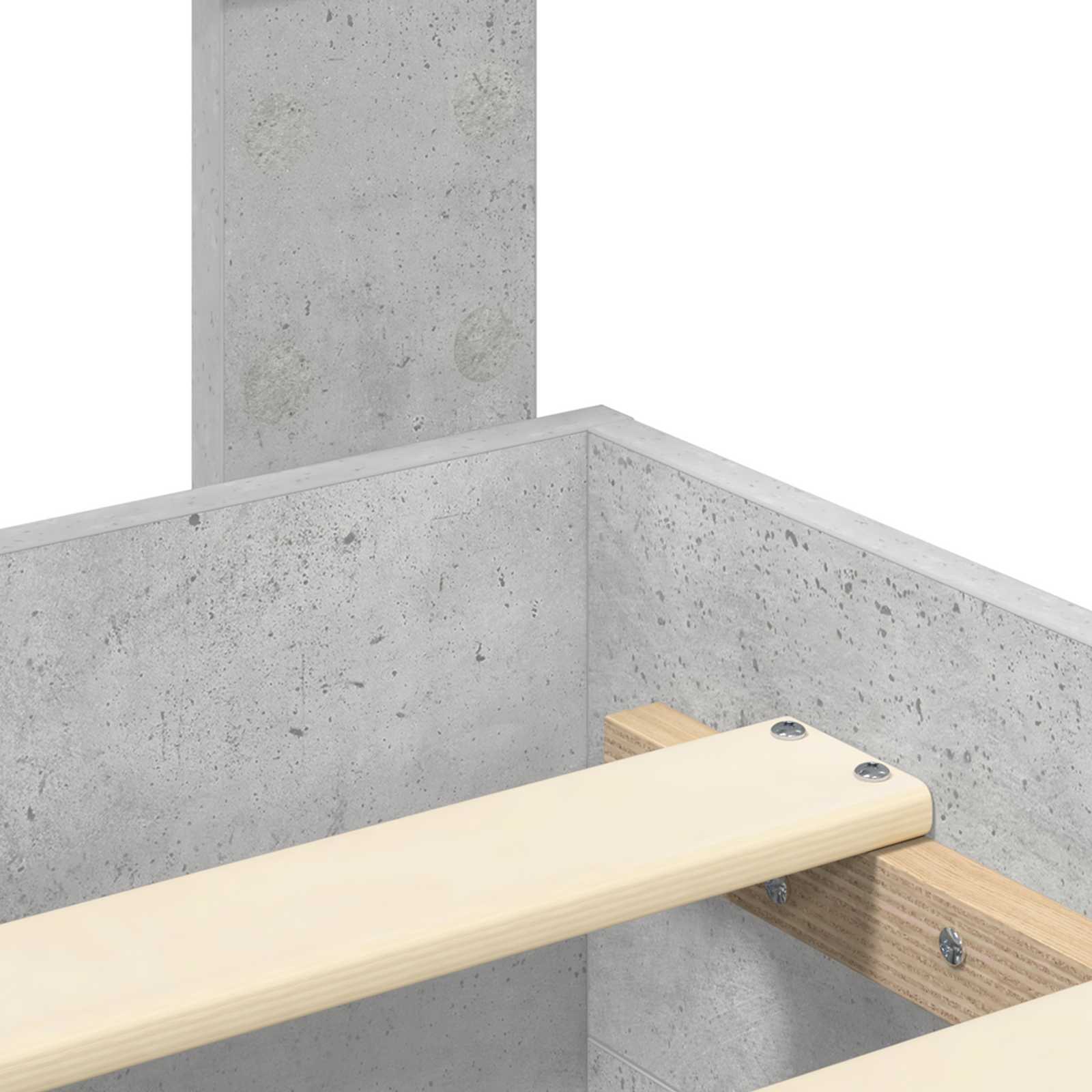 Σκελετός Κρεβατιού με κεφαλάρι Σκυρόδεμα Γκρι 150 x 200 cm