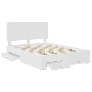 Σκελετός Κρεβατιού Λευκό 140 x 200 cm Επεξεργασμένο ξύλο - Pakobazaar