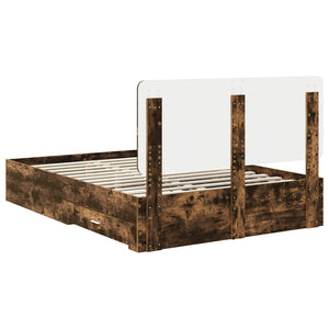 Σκελετός Κρεβατιού με συρτάρι Καπνιστό Δρύς 140 x 200 cm