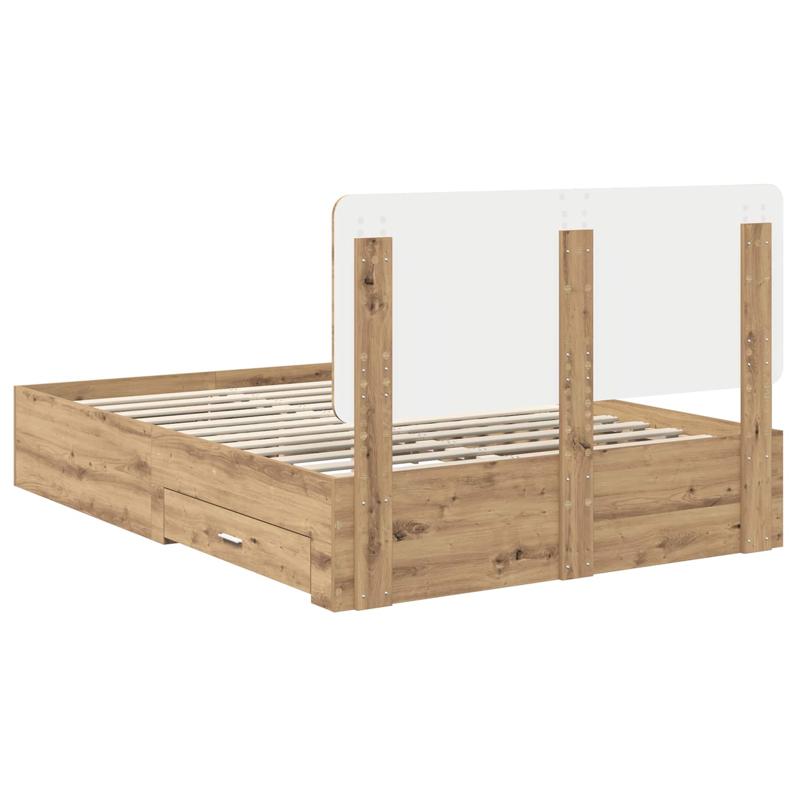 Σκελετός Κρεβατιού Artisan Oak 140 x 200 cm Επεξεργασμένο Ξύλο