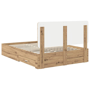 Σκελετός Κρεβατιού Artisan Oak 140 x 200 cm Επεξεργασμένο Ξύλο