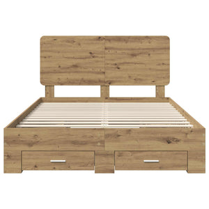 Σκελετός Κρεβατιού Artisan Oak 140 x 200 cm Επεξεργασμένο Ξύλο