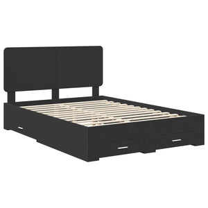 Σκελετός Κρεβατιού Μαύρο 140 x 190 cm Επεξεργασμένο Ξύλο