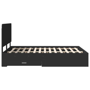 Σκελετός Κρεβατιού Μαύρο 140 x 190 cm Επεξεργασμένο Ξύλο