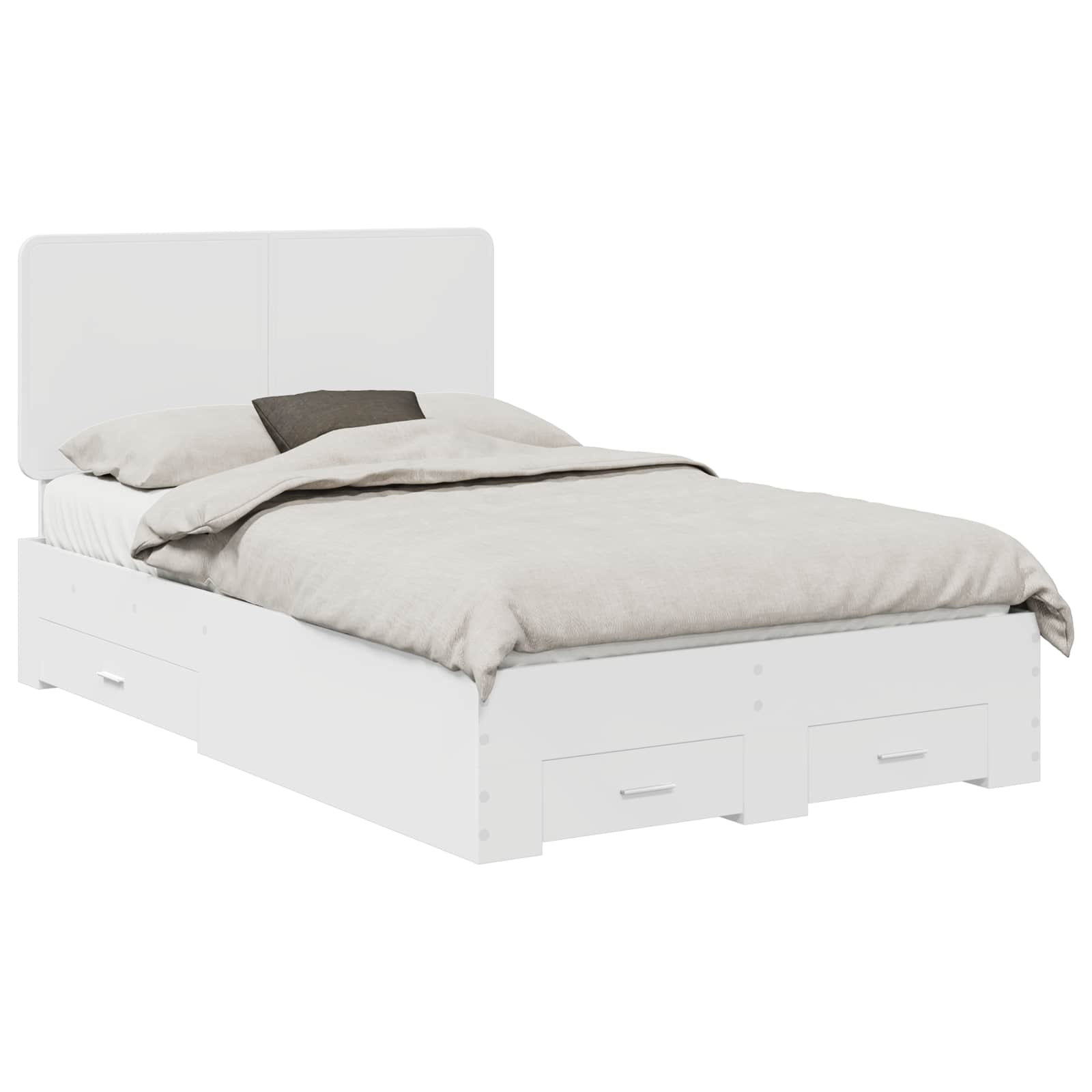 Σκελετός Κρεβατιού Λευκό 120 x 190 cm Επεξεργασμένο Ξύλο - Pakobazaar