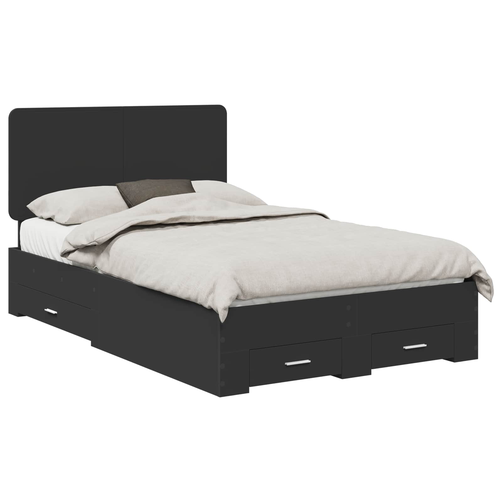 Σκελετός Κρεβατιού Μαύρο 120 x 190 cm Επεξεργασμένο Ξύλο