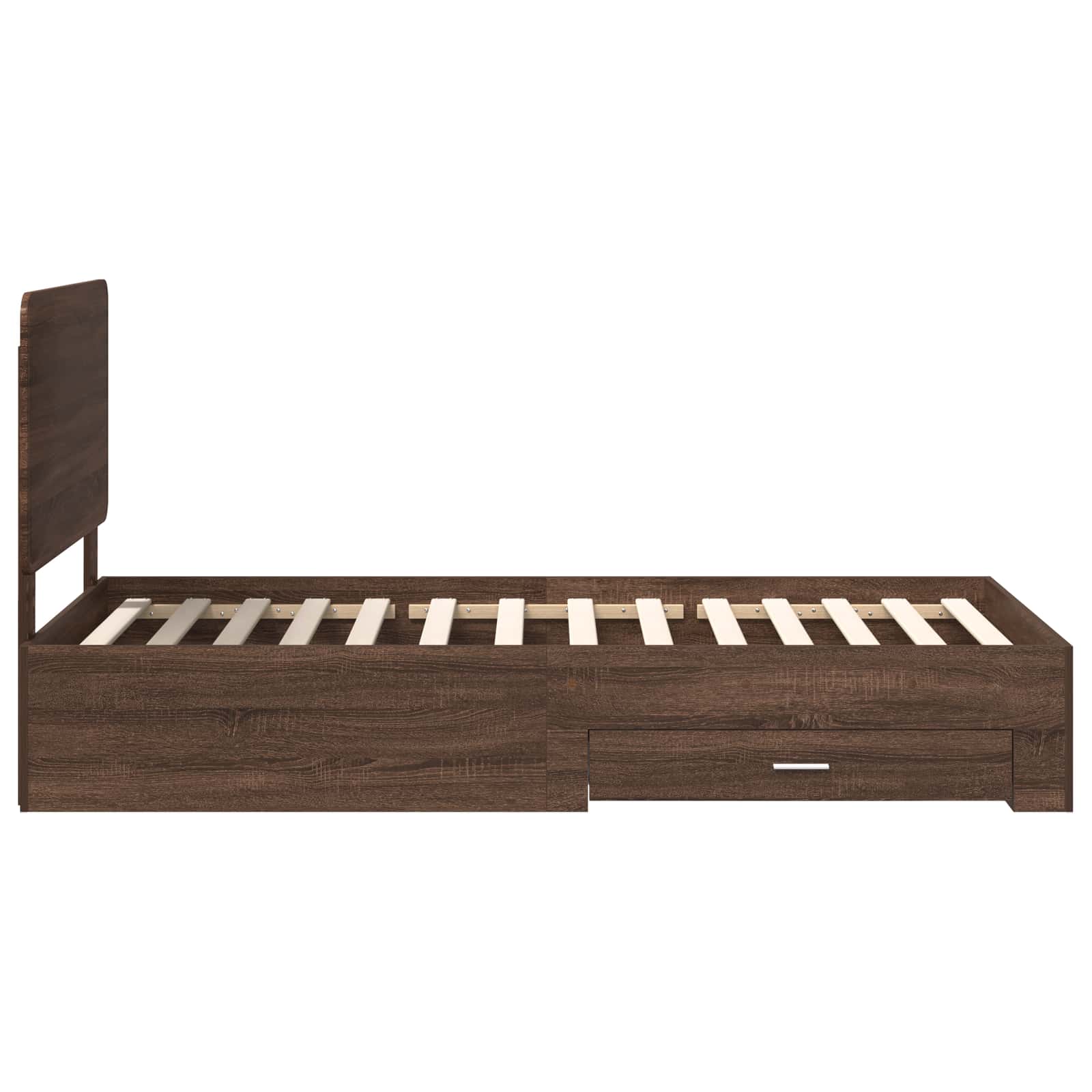 Σκελετός Κρεβατιού Καφέ δρυς 100 x 200 cm Επεξεργασμένο ξύλο