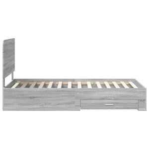 Σκελετός Κρεβατιού Γκρίζο Σονομα 90 x 190 cm Επεξεργασμένο Ξύλο