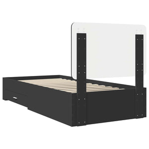 Σκελετός Κρεβατιού Μαύρο 75 x 190 cm Επεξεργασμένο Ξύλο