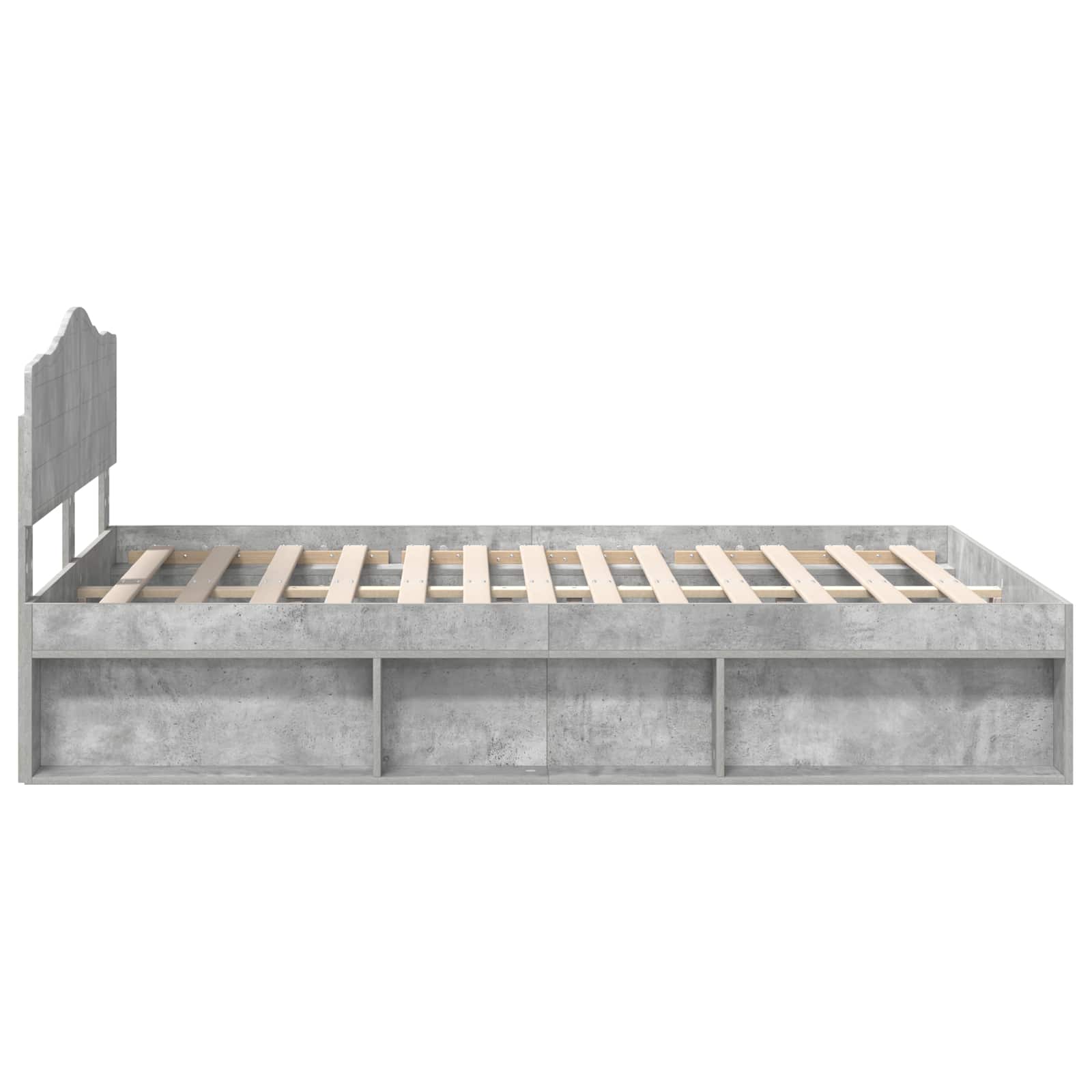 Σκελετός Κρεβατιού Σκυρόδεμα 140 x 190 cm Στερεά ξυλεία πεύκου