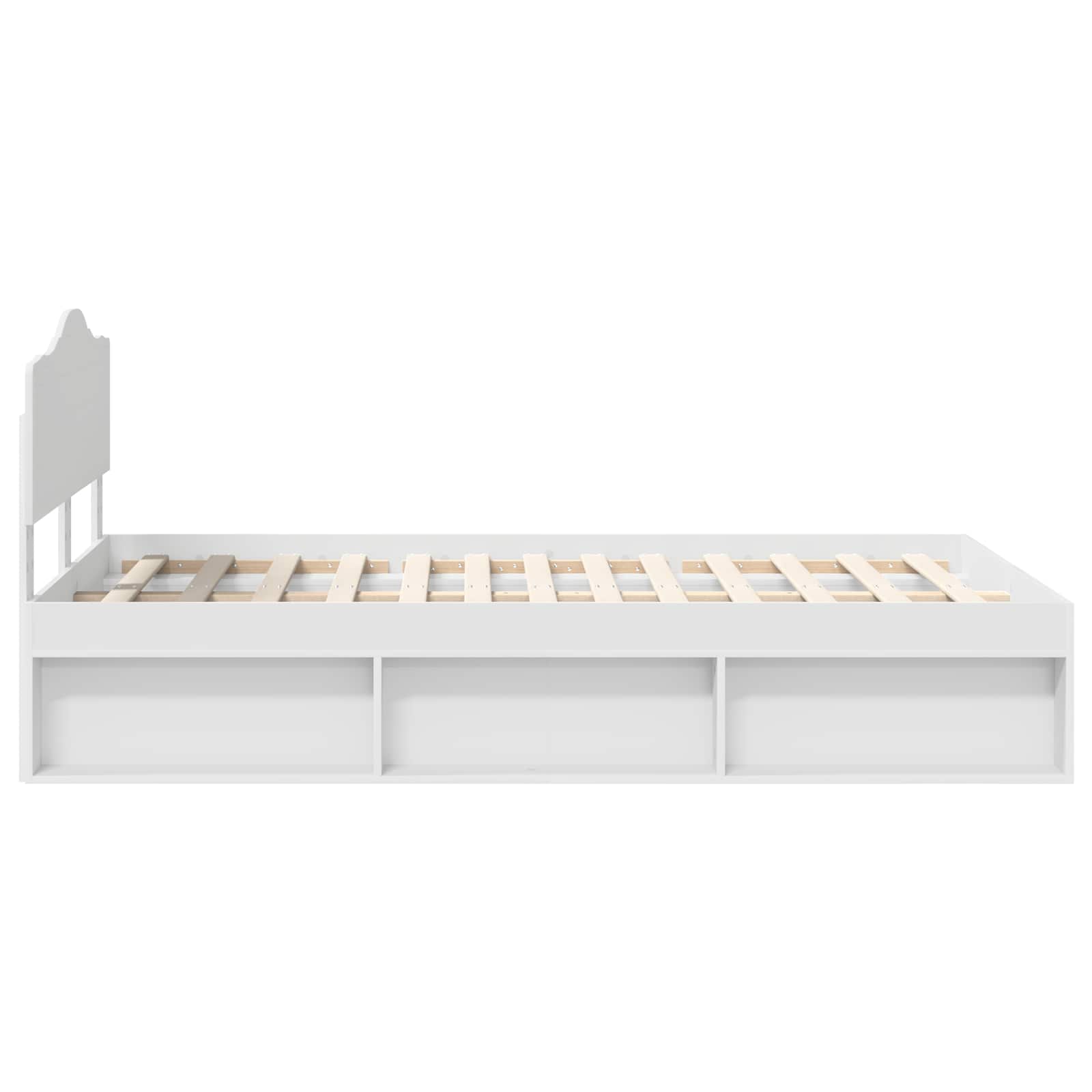 Σκελετός Κρεβατιού Λευκό 135 x 190 cm Στερεά ξυλεία πεύκου