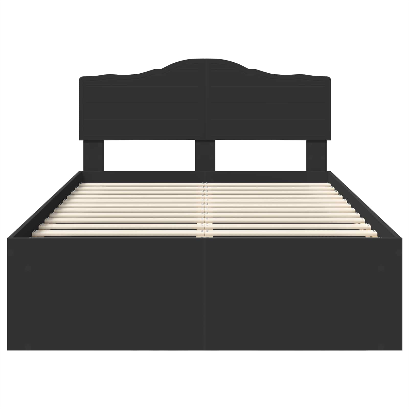 Σκελετός Κρεβατιού Μαύρο 135 x 190 cm Στερεά ξυλεία πεύκου