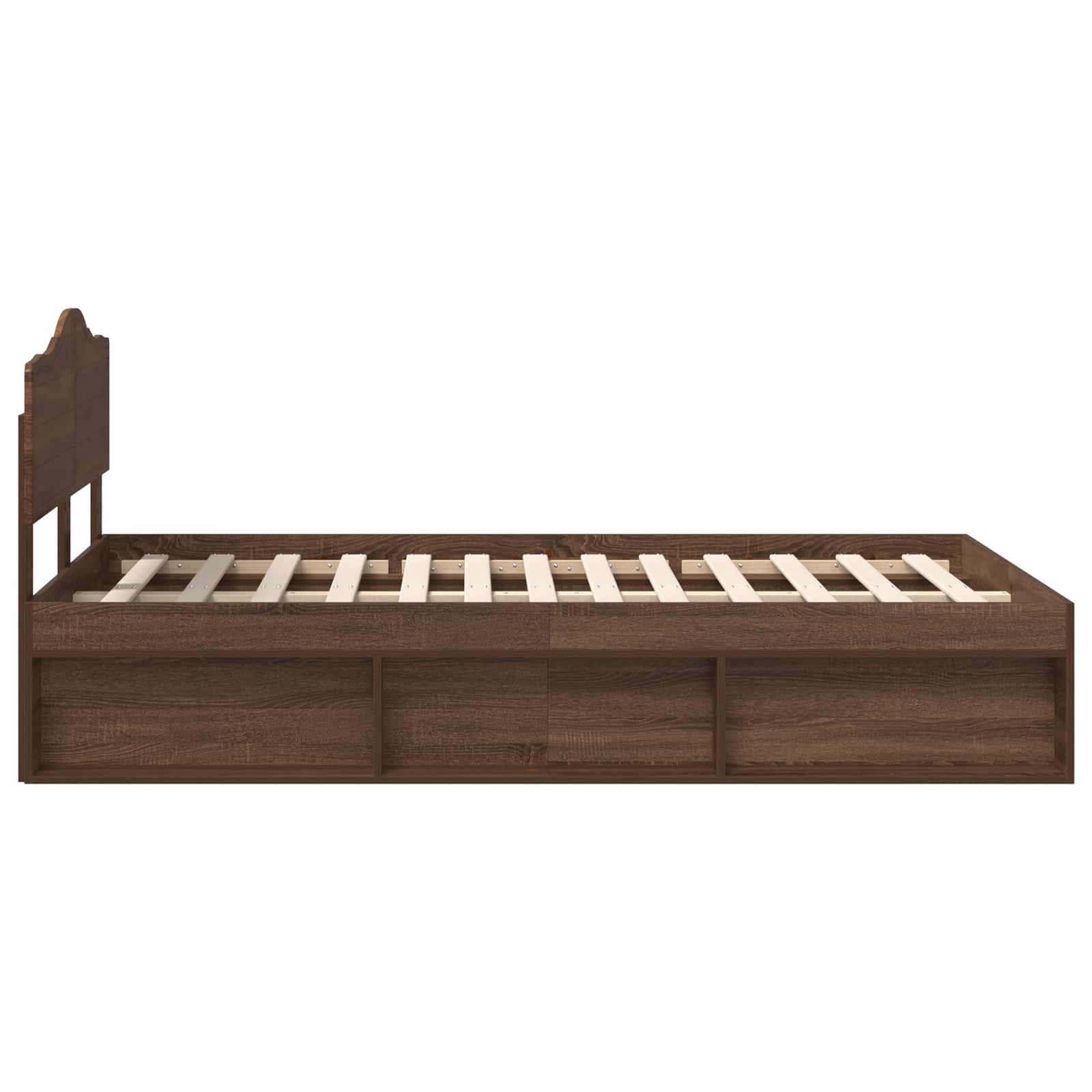 Σκελετός Κρεβατιού Καφέ δρυς 120 x 200 cm Στερεά ξυλεία πεύκου