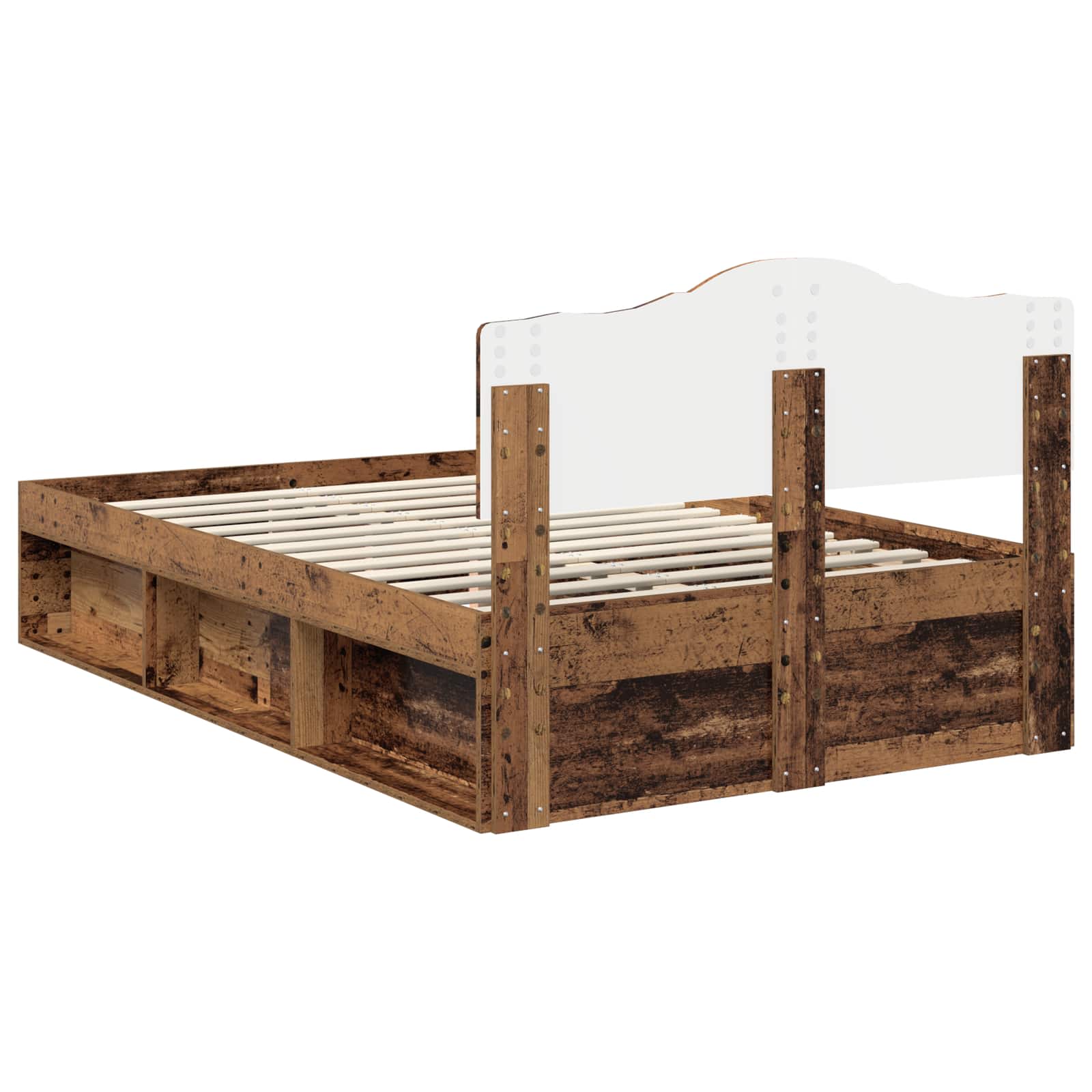 Σκελετός Κρεβατιού Παλιό ξύλο 120 x 190 cm Στερεά ξυλεία πεύκου