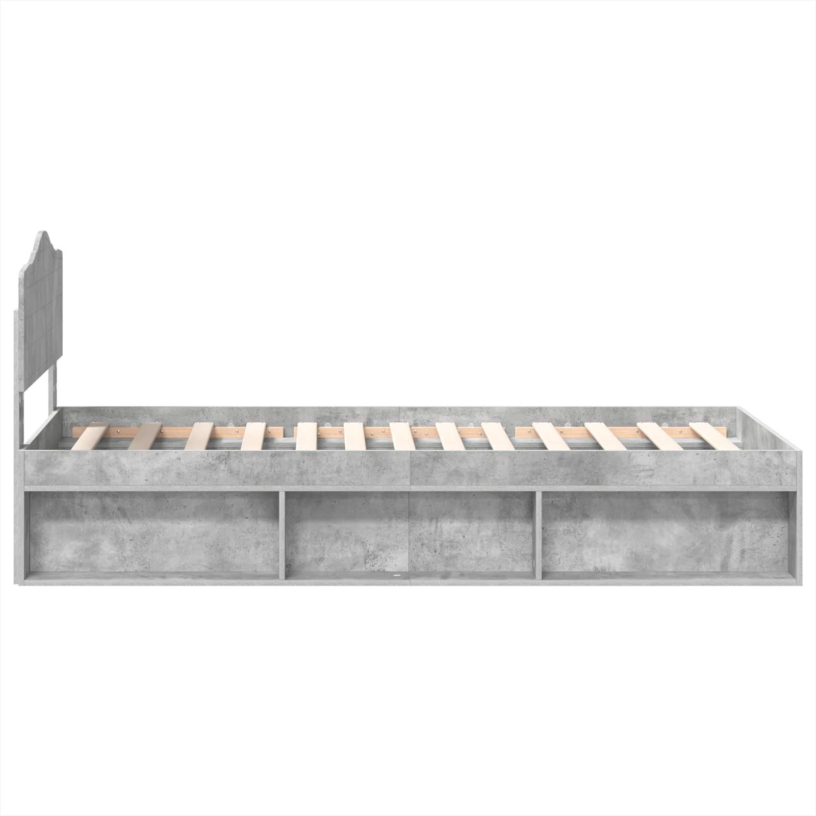 Σκελετός Κρεβατιού Γκρι Μπετόν 90 x 190 cm Στερεά ξυλεία πεύκου