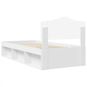 Σκελετός Κρεβατιού Λευκό 75 x 190 cm Στερεά ξυλεία πεύκου