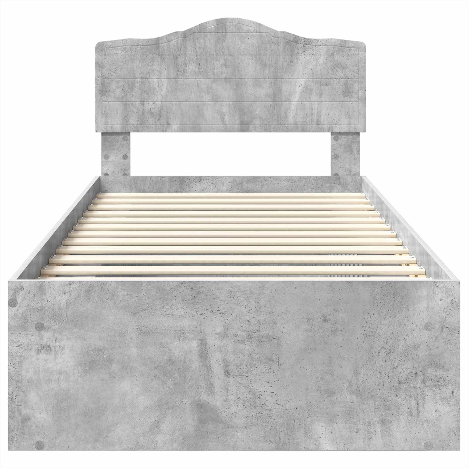 Σκελετός Κρεβατιού Γκρι Μπετόν 75 x 190 cm Στερεά ξυλεία πεύκου