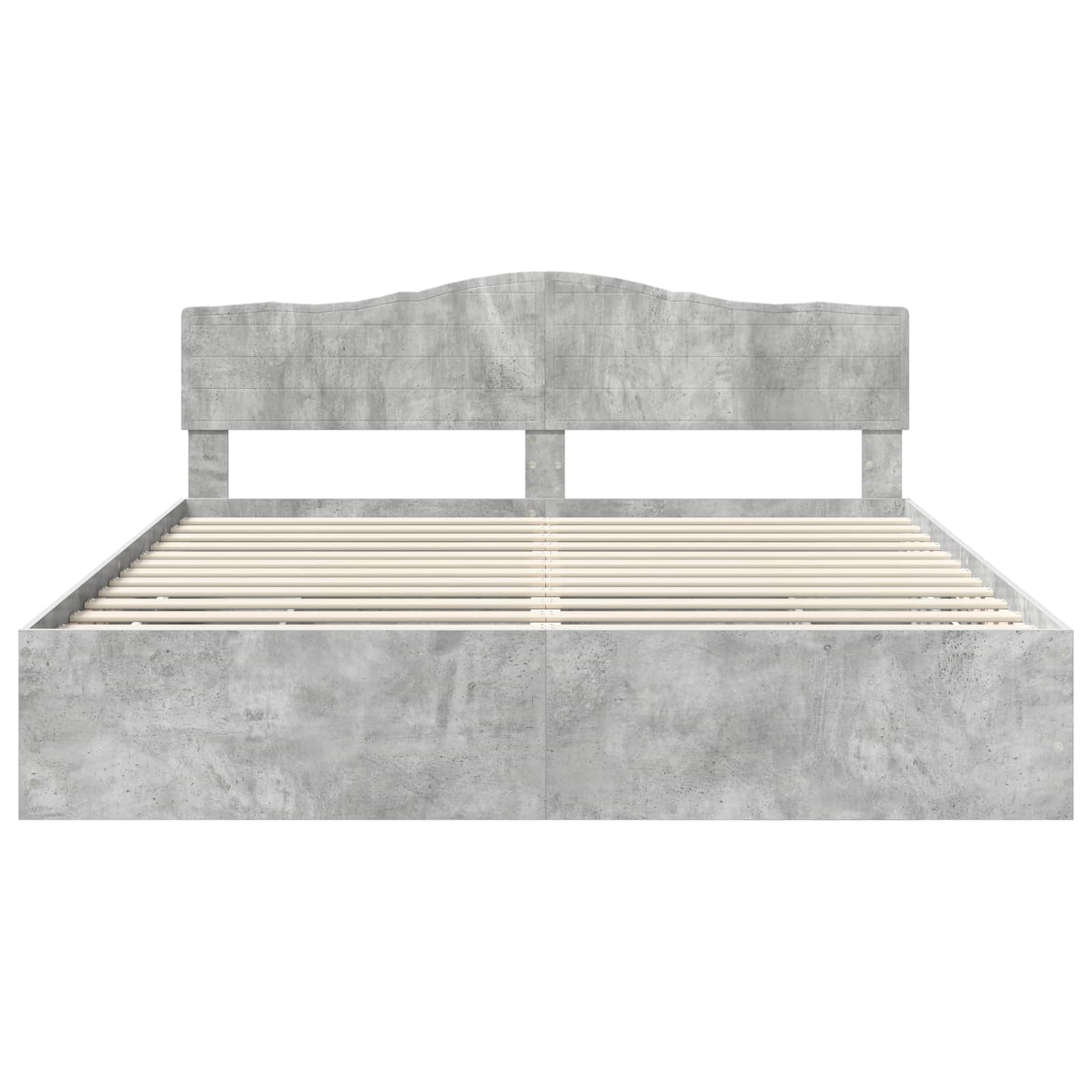 Σκελετός Κρεβατιού Σκυρόδεμα Γκρι 200 x 200 cm Μηχανήματος Ξύλο