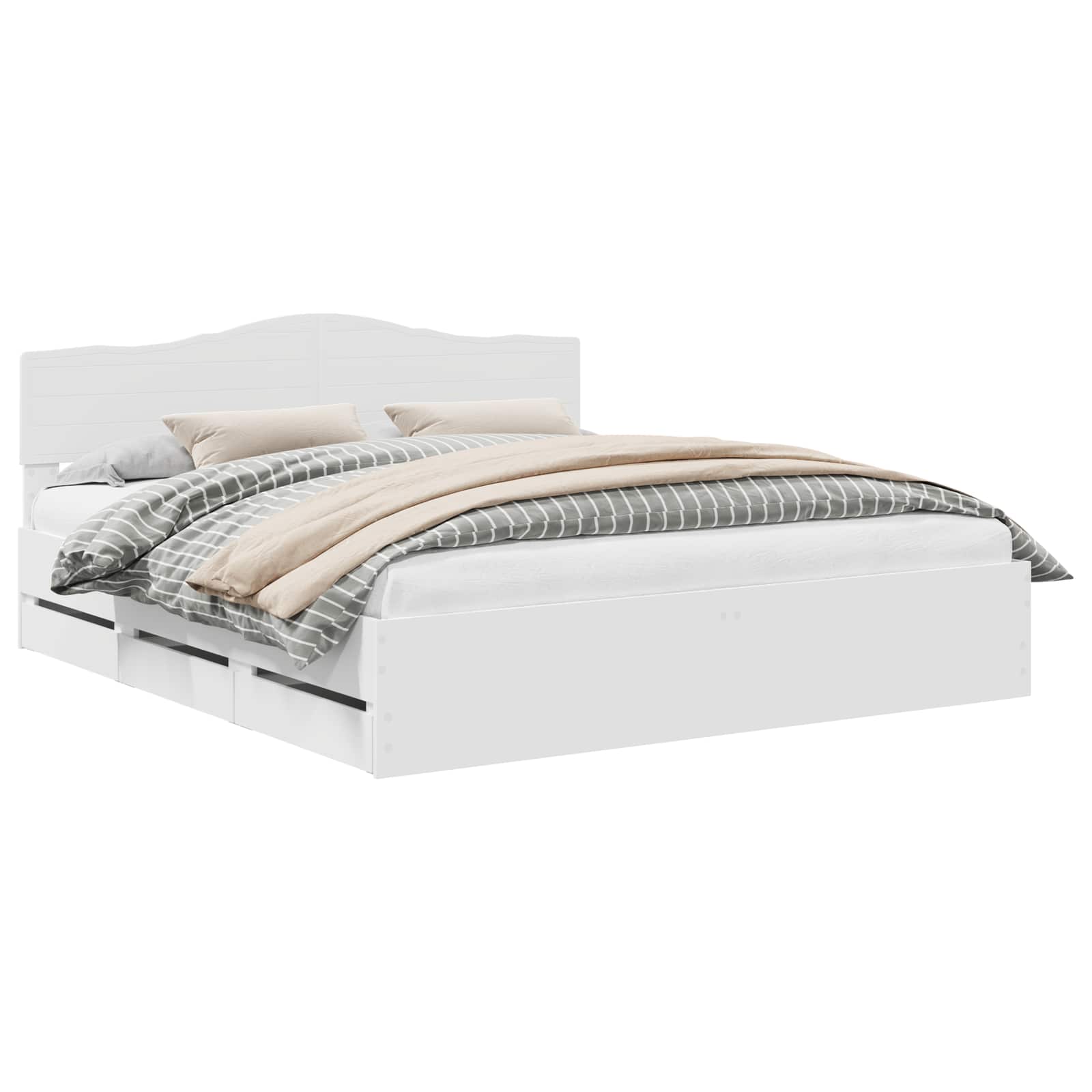 Σκελετός Κρεβατιού Λευκό 180 x 200 cm Μηχανήματος Ξύλο