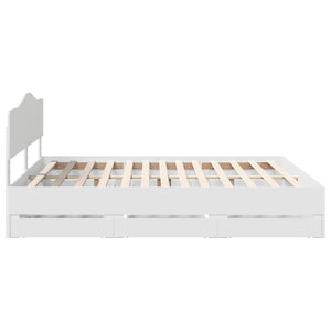 Σκελετός Κρεβατιού Λευκό 180 x 200 cm Μηχανήματος Ξύλο