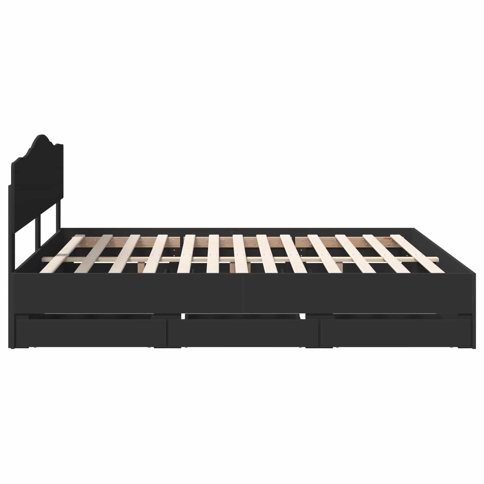 Σκελετός Κρεβατιού Μαύρο 180 x 200 cm Μηχανήματος Ξύλο