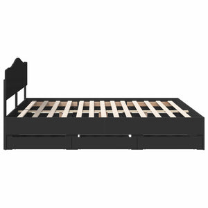 Σκελετός Κρεβατιού Μαύρο 180 x 200 cm Μηχανήματος Ξύλο