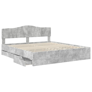 Σκελετός Κρεβατιού Σκυρόδεμα Γκρι 180 x 200 cm Μηχανήματος Ξύλο
