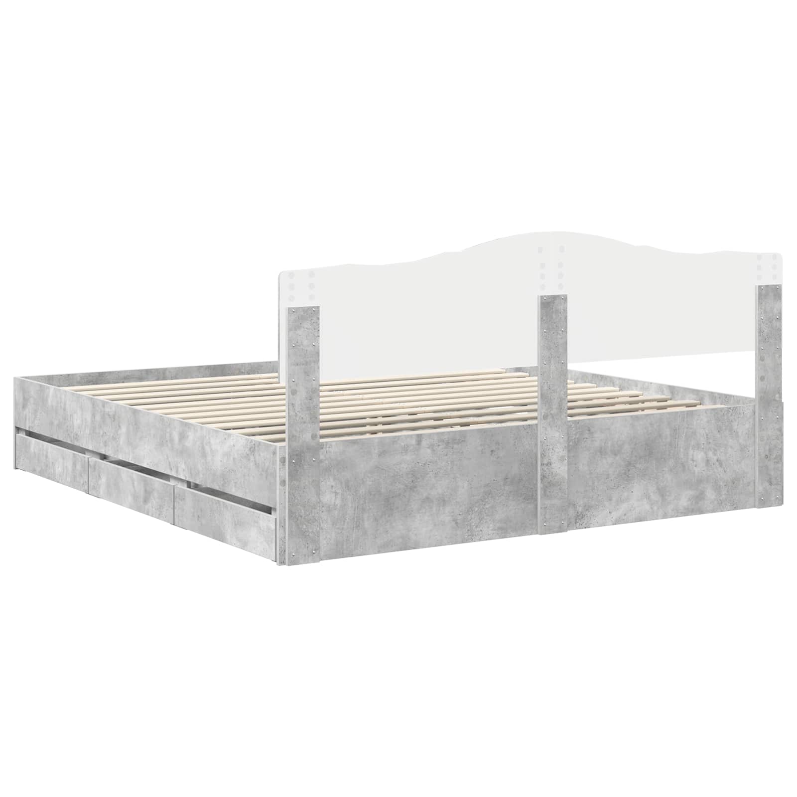 Σκελετός Κρεβατιού Σκυρόδεμα Γκρι 180 x 200 cm Μηχανήματος Ξύλο