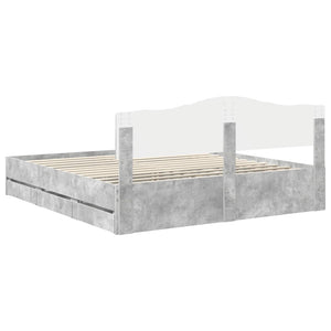 Σκελετός Κρεβατιού Σκυρόδεμα Γκρι 180 x 200 cm Μηχανήματος Ξύλο