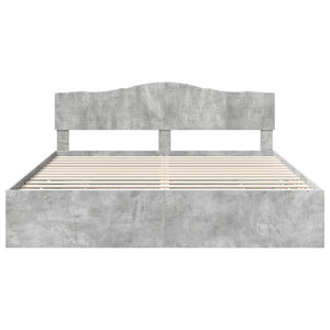 Σκελετός Κρεβατιού Σκυρόδεμα Γκρι 180 x 200 cm Μηχανήματος Ξύλο
