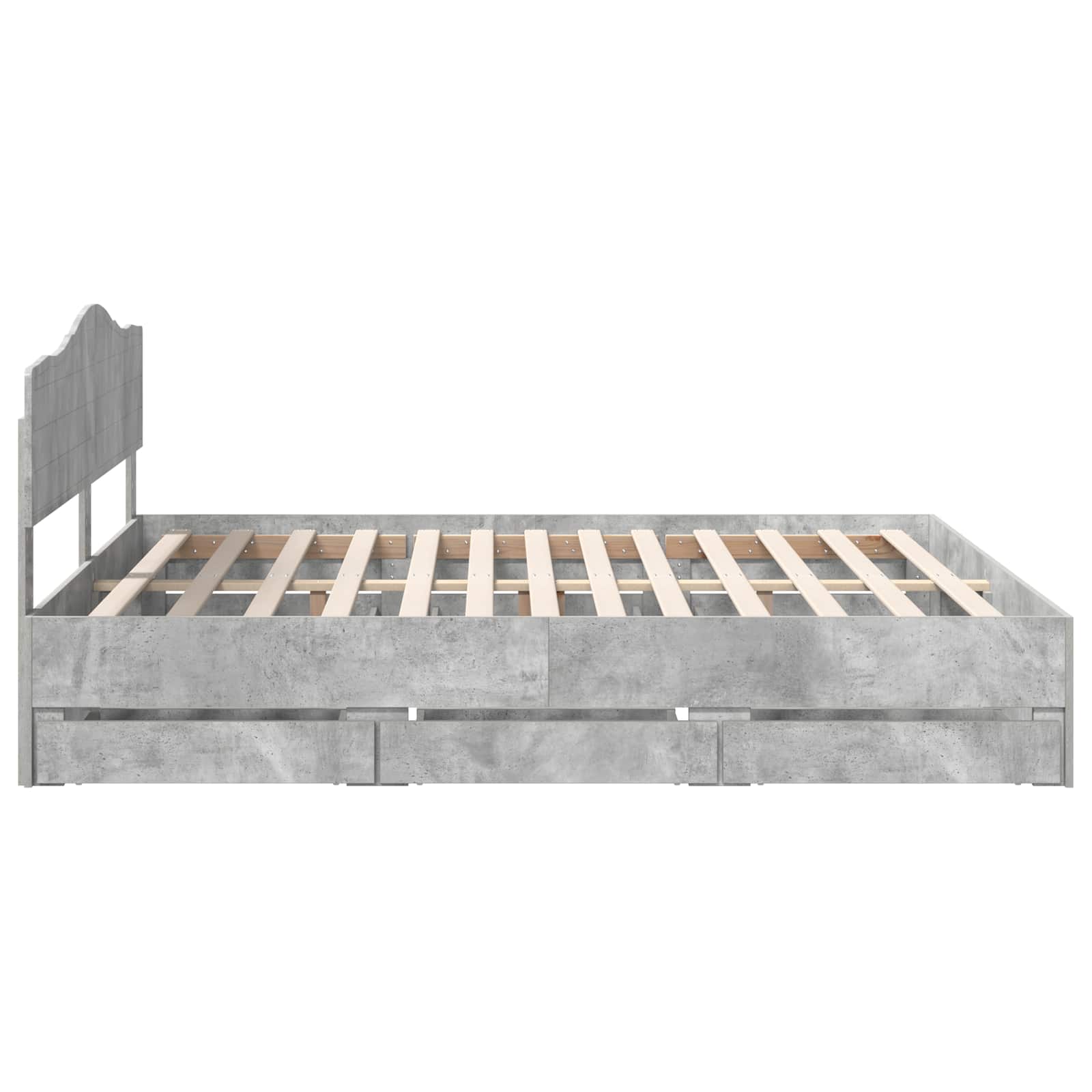 Σκελετός Κρεβατιού Σκυρόδεμα Γκρι 180 x 200 cm Μηχανήματος Ξύλο