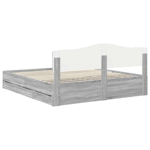 Σκελετός Κρεβατιού Γκρίζο Σονομα 180 x 200 cm Μηχανήματος Ξύλο