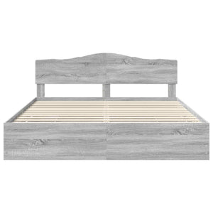 Σκελετός Κρεβατιού Γκρίζο Σονομα 180 x 200 cm Μηχανήματος Ξύλο