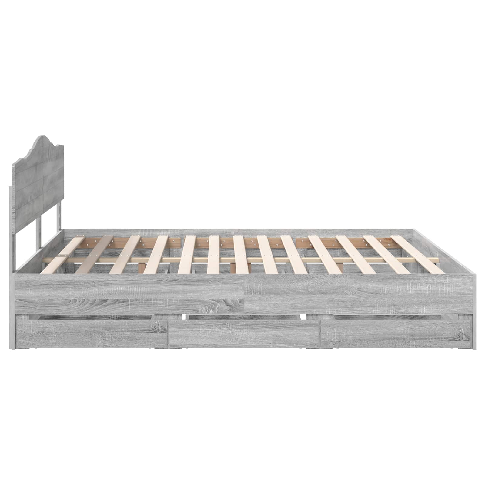 Σκελετός Κρεβατιού Γκρίζο Σονομα 180 x 200 cm Μηχανήματος Ξύλο
